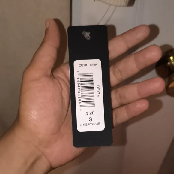 NWT bebe | Chic Long Sleeve Beige Dress - Picture 3 of 4